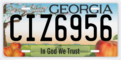 GA license plate CIZ6956