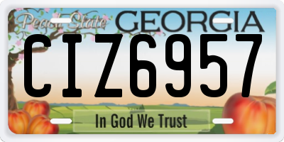 GA license plate CIZ6957