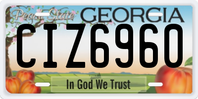 GA license plate CIZ6960