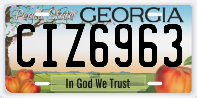 GA license plate CIZ6963