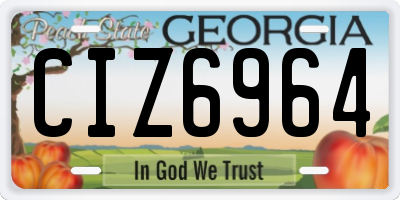 GA license plate CIZ6964