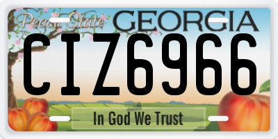 GA license plate CIZ6966