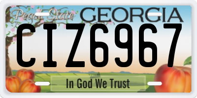 GA license plate CIZ6967