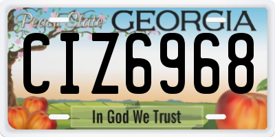 GA license plate CIZ6968