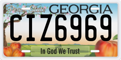 GA license plate CIZ6969
