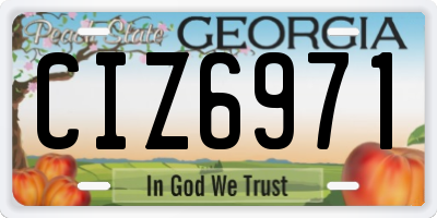 GA license plate CIZ6971