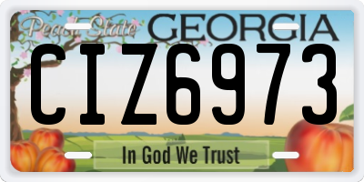 GA license plate CIZ6973