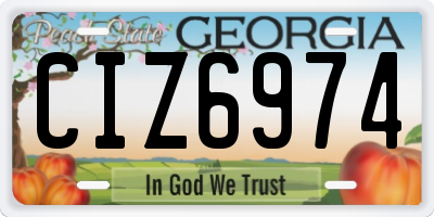 GA license plate CIZ6974