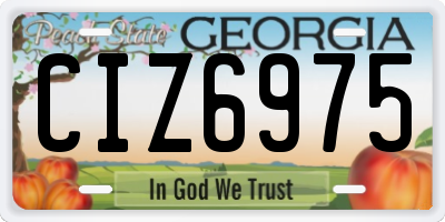 GA license plate CIZ6975