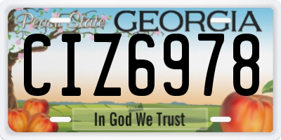 GA license plate CIZ6978