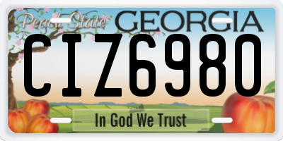 GA license plate CIZ6980