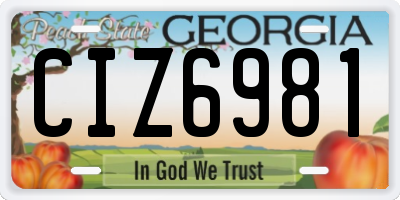 GA license plate CIZ6981