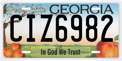 GA license plate CIZ6982