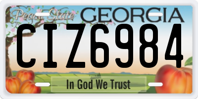 GA license plate CIZ6984