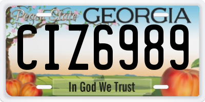 GA license plate CIZ6989
