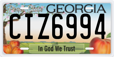 GA license plate CIZ6994