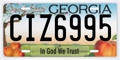 GA license plate CIZ6995