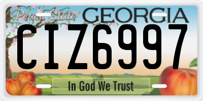 GA license plate CIZ6997