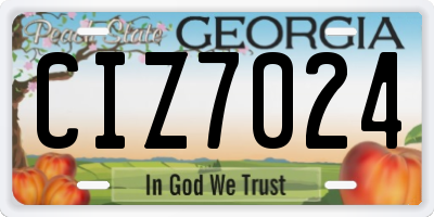 GA license plate CIZ7024