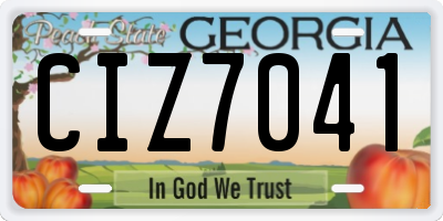 GA license plate CIZ7041