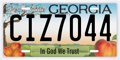 GA license plate CIZ7044