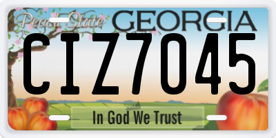 GA license plate CIZ7045