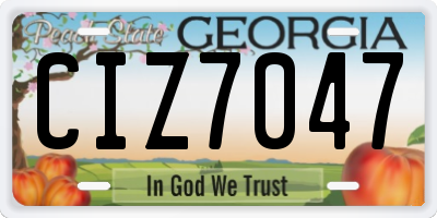 GA license plate CIZ7047