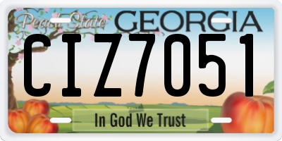 GA license plate CIZ7051