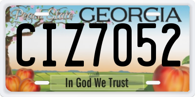 GA license plate CIZ7052
