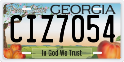 GA license plate CIZ7054
