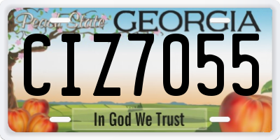 GA license plate CIZ7055