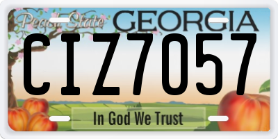 GA license plate CIZ7057