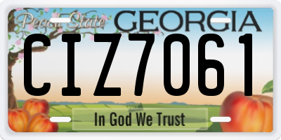 GA license plate CIZ7061