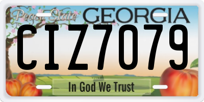 GA license plate CIZ7079