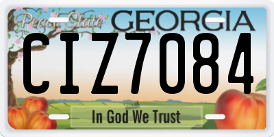 GA license plate CIZ7084
