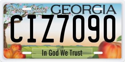 GA license plate CIZ7090