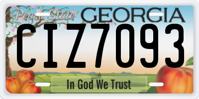 GA license plate CIZ7093