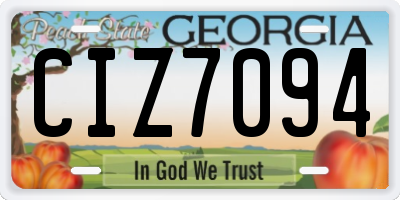 GA license plate CIZ7094