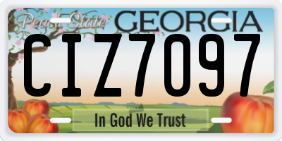 GA license plate CIZ7097