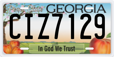 GA license plate CIZ7129