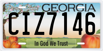 GA license plate CIZ7146