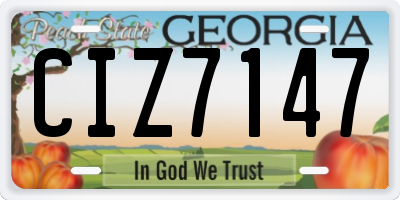 GA license plate CIZ7147