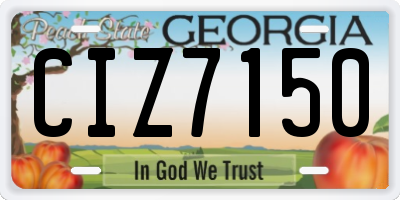 GA license plate CIZ7150