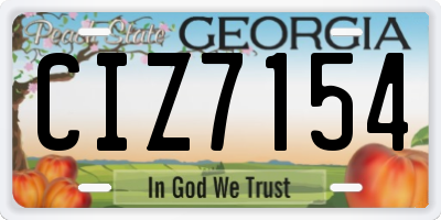 GA license plate CIZ7154