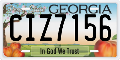GA license plate CIZ7156