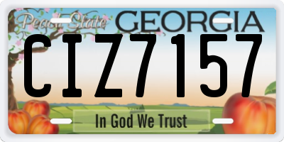 GA license plate CIZ7157
