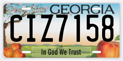 GA license plate CIZ7158