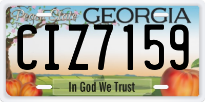 GA license plate CIZ7159