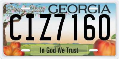 GA license plate CIZ7160