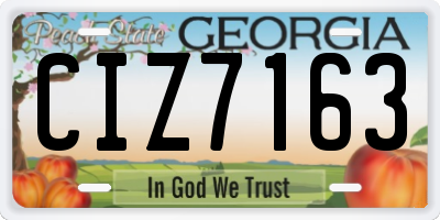 GA license plate CIZ7163